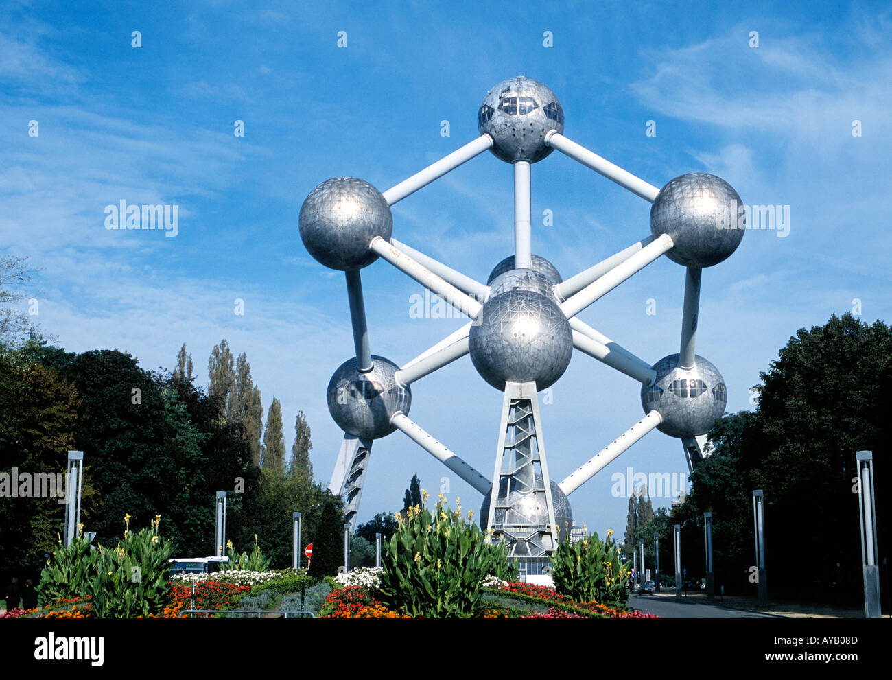 Die Struktur des Atomiums in Brüssel Stockfoto