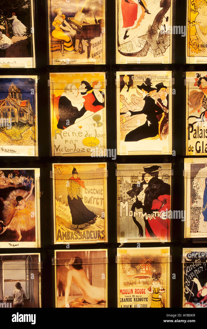 Frankreich Paris Montmartre Poster display Stockfoto