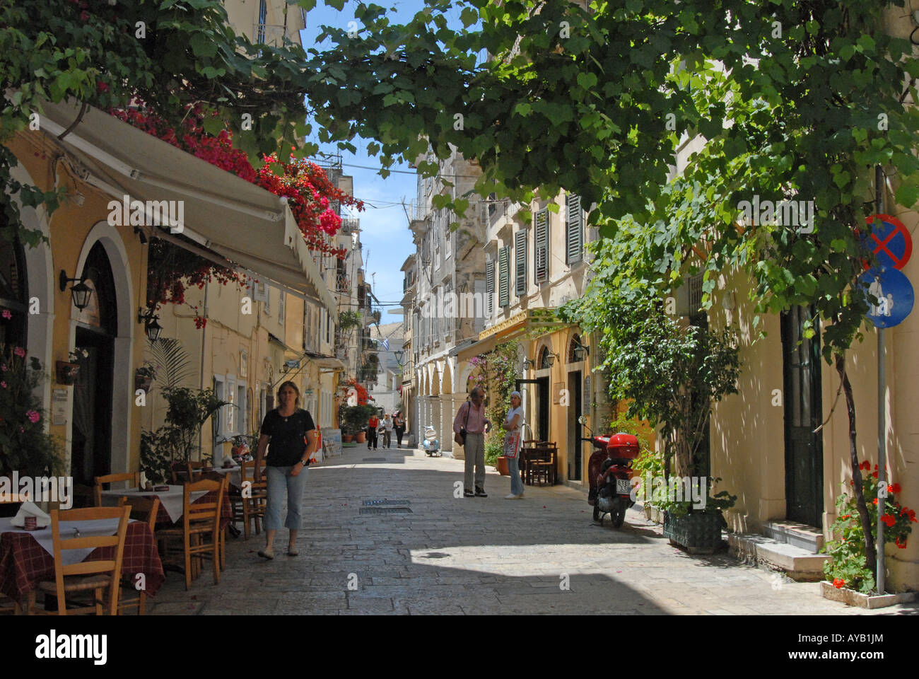 Straßenszenen in Korfu Griechenland Stockfoto