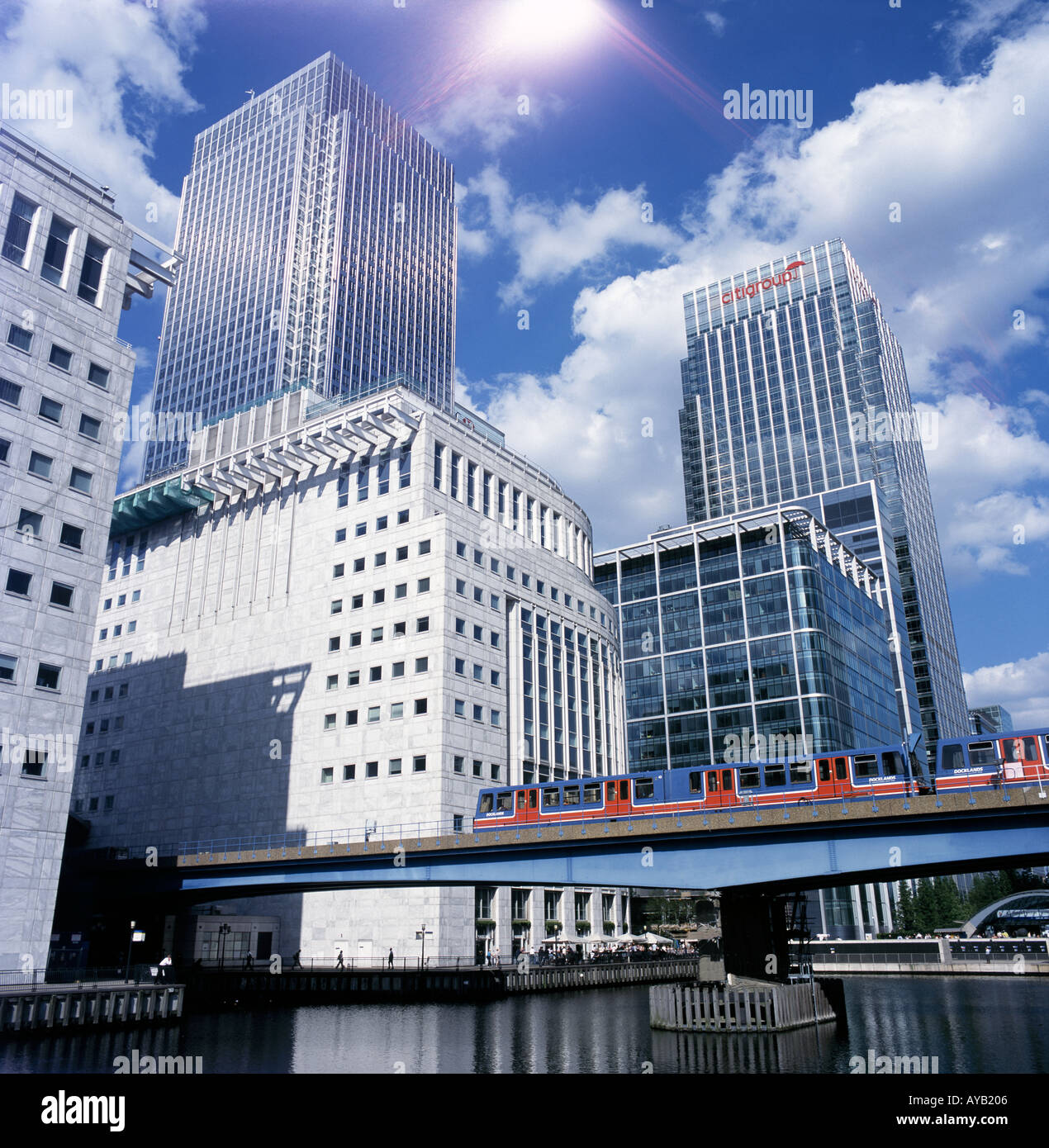 Entwicklung der Canary Wharf in London Docklands Stockfoto