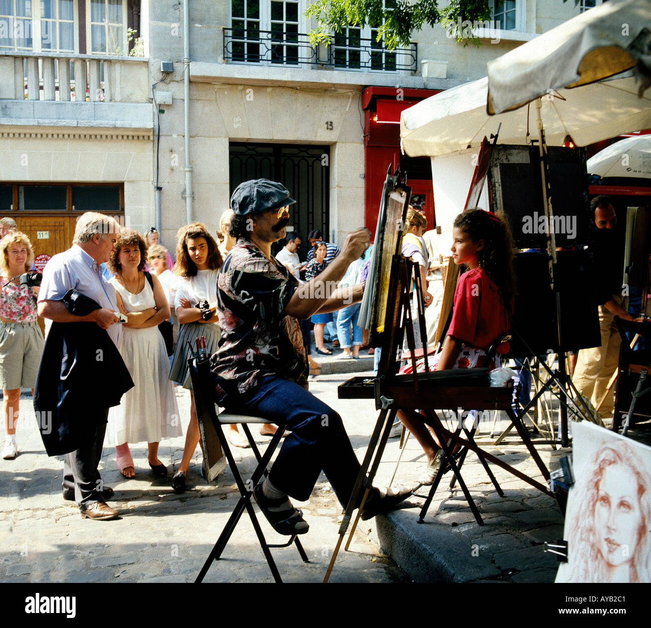 Haben Sie ein Erinnerungsfoto von einem Künstler am Montmartre in Paris Frankreich Stockfoto