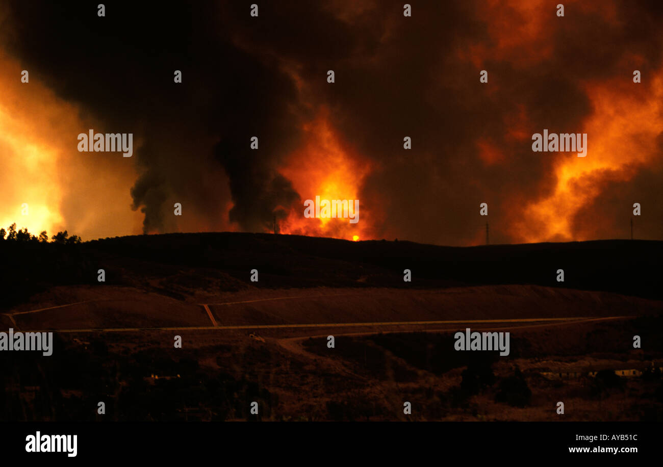 Brände in der Algarve-Portugal Stockfoto