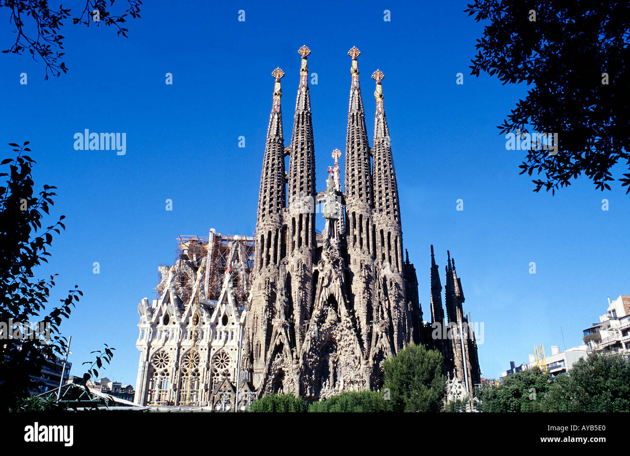 Sagrada Familia in Barcelona. Spanien. (Hinweis: keine Kräne!) Stockfoto