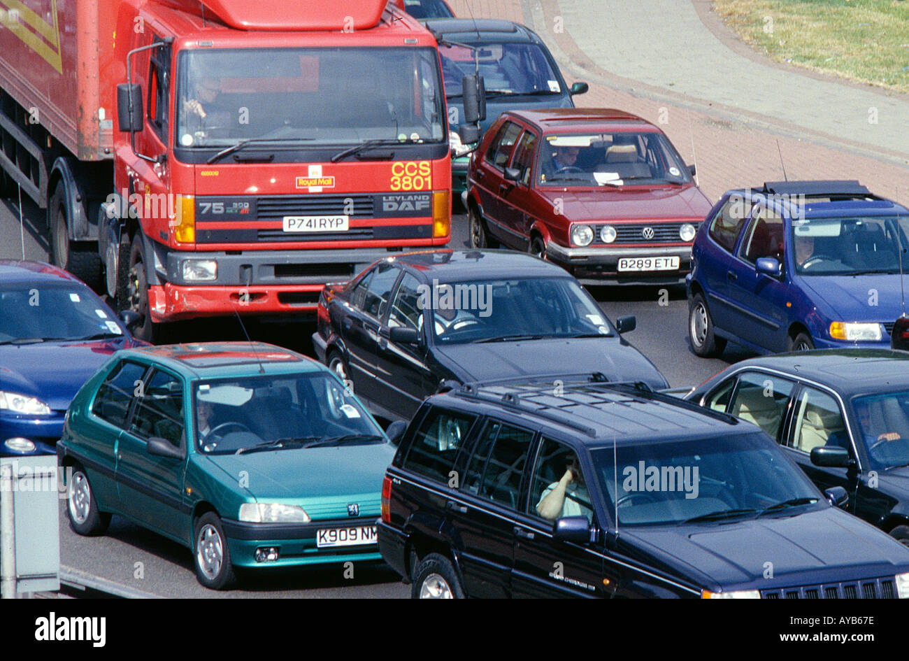 Ruhenden Verkehr hautnah Stockfoto