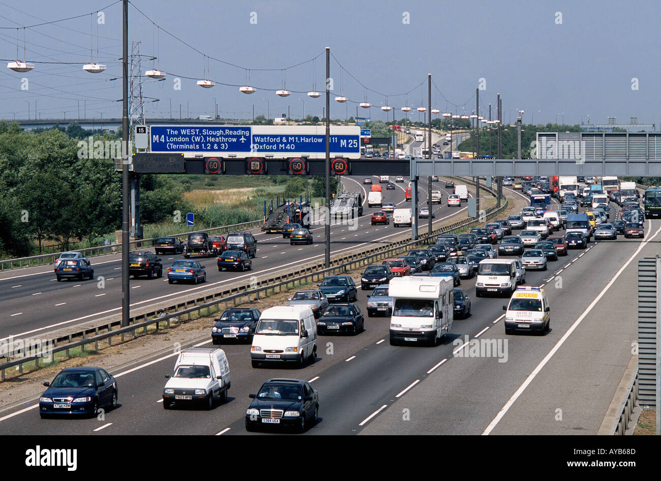 M25 Orbital Autobahn London beschäftigt Stockfoto