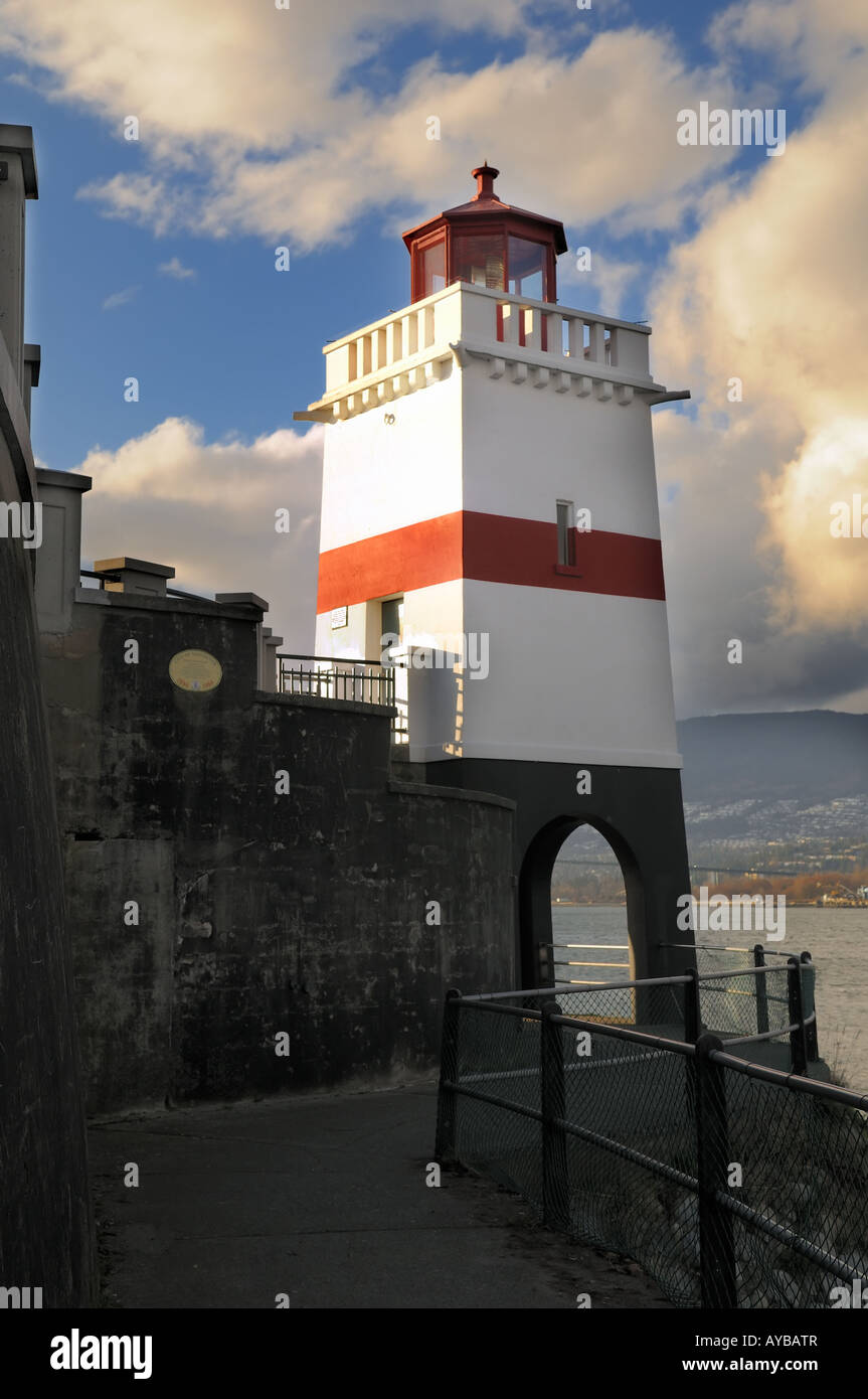 Brockton Point Lighthouse im Stanley Park, Vancouver, BC, Kanada Stockfoto