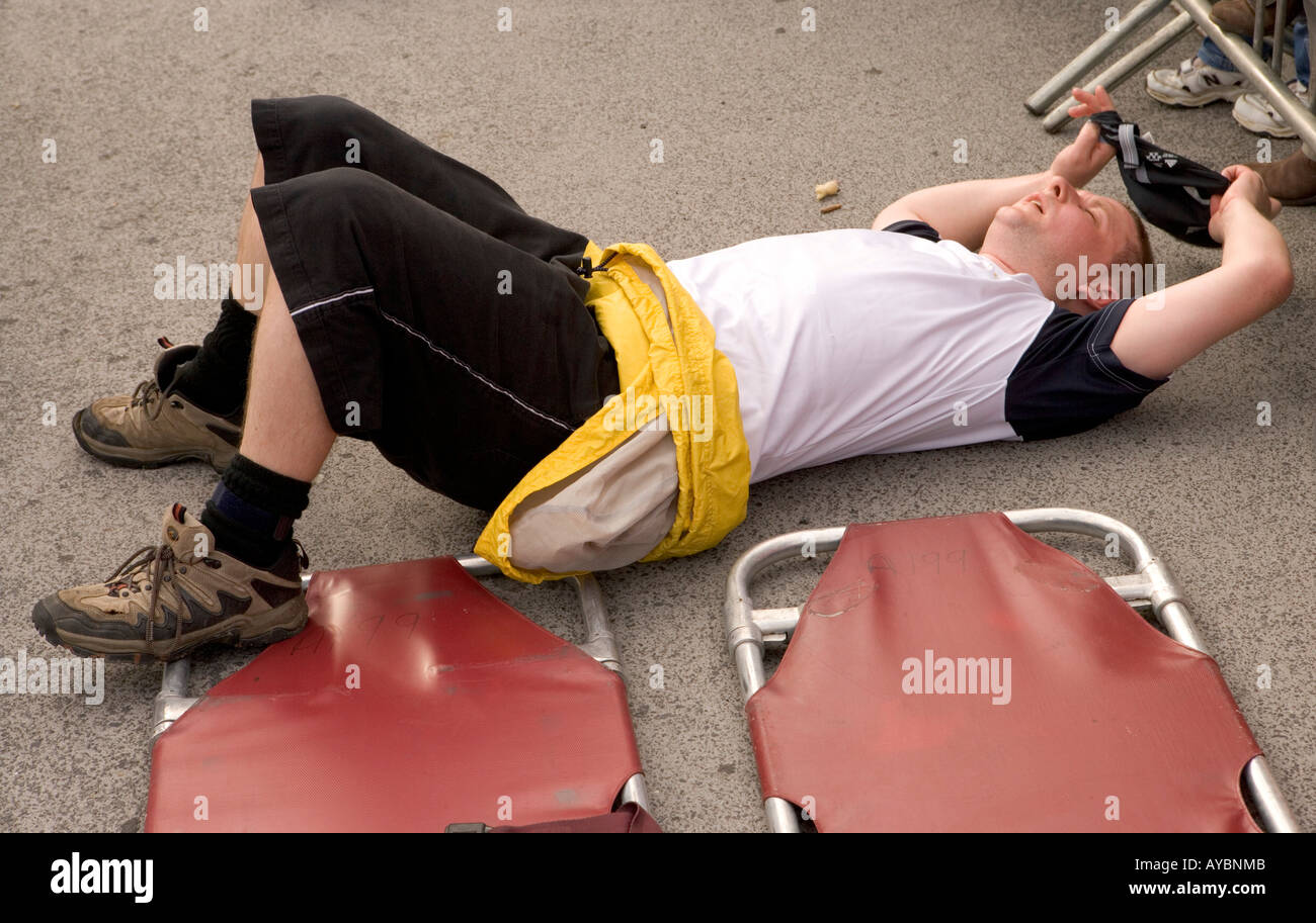 Erschöpfte Läufer Stockfoto