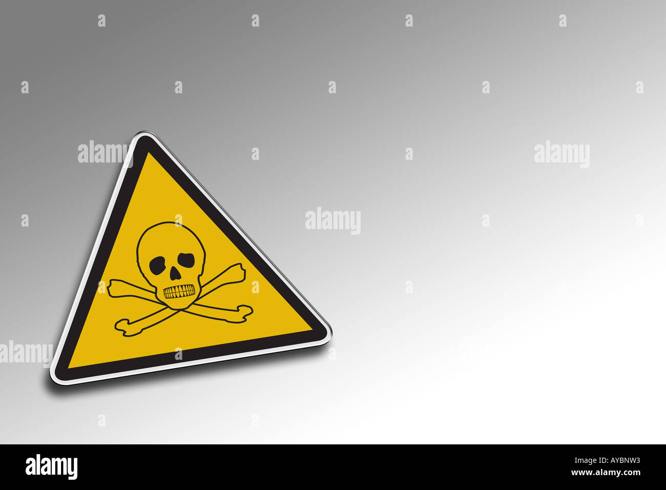 Chemischen Warnschild über gradient Hintergrund einschließlich Clipping-Pfad für das Warnschild Stockfoto