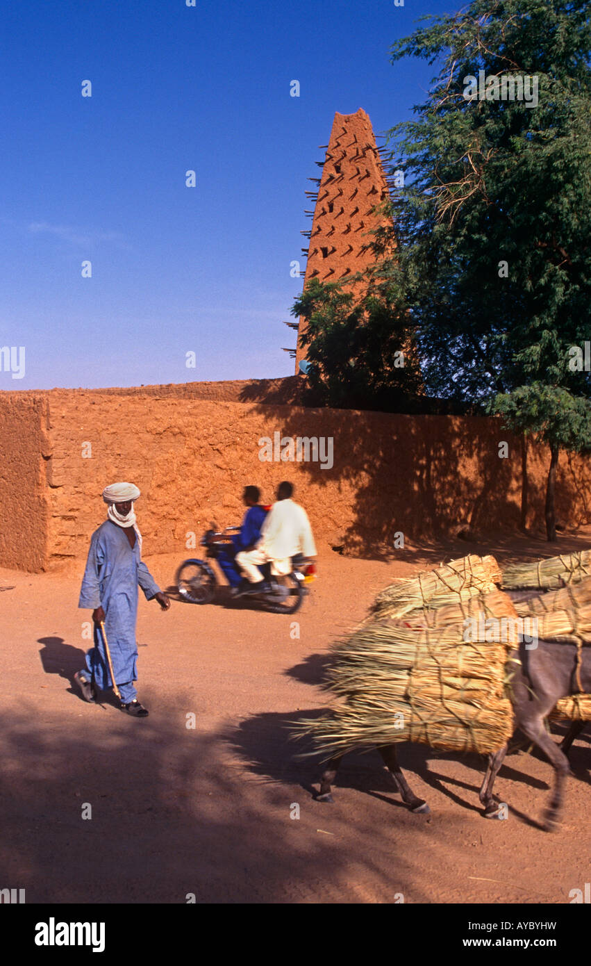 Niger, Agadez. Agadez ist seit über 500 Jahren ein Knotenpunkt für Berber und Sub-Saharan Afrikaner, Arabische Händler. Stockfoto