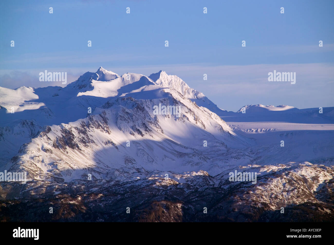 USA, Alaska. Die Dixon Gletscher von Meile 15 East Road in der Nähe von Homer aus gesehen. Stockfoto