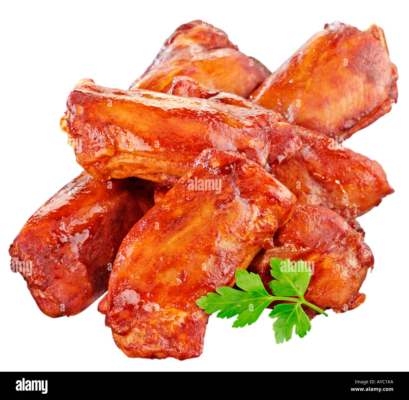 BBQ SCHWEINEFLEISCH SPARERIBS AUSSCHNEIDEN Stockfoto