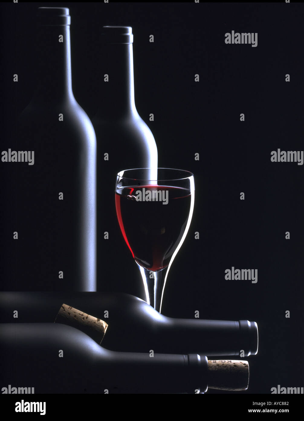 Weinflaschen Stockfoto