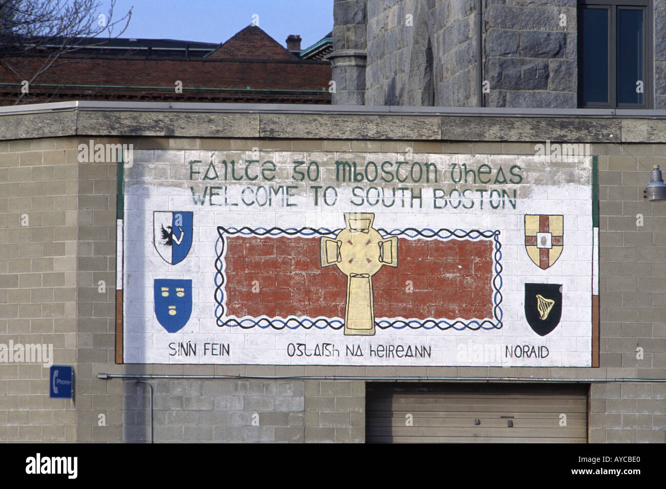 Pro irischen Nationalismus Grafitti in South Boston Stockfoto