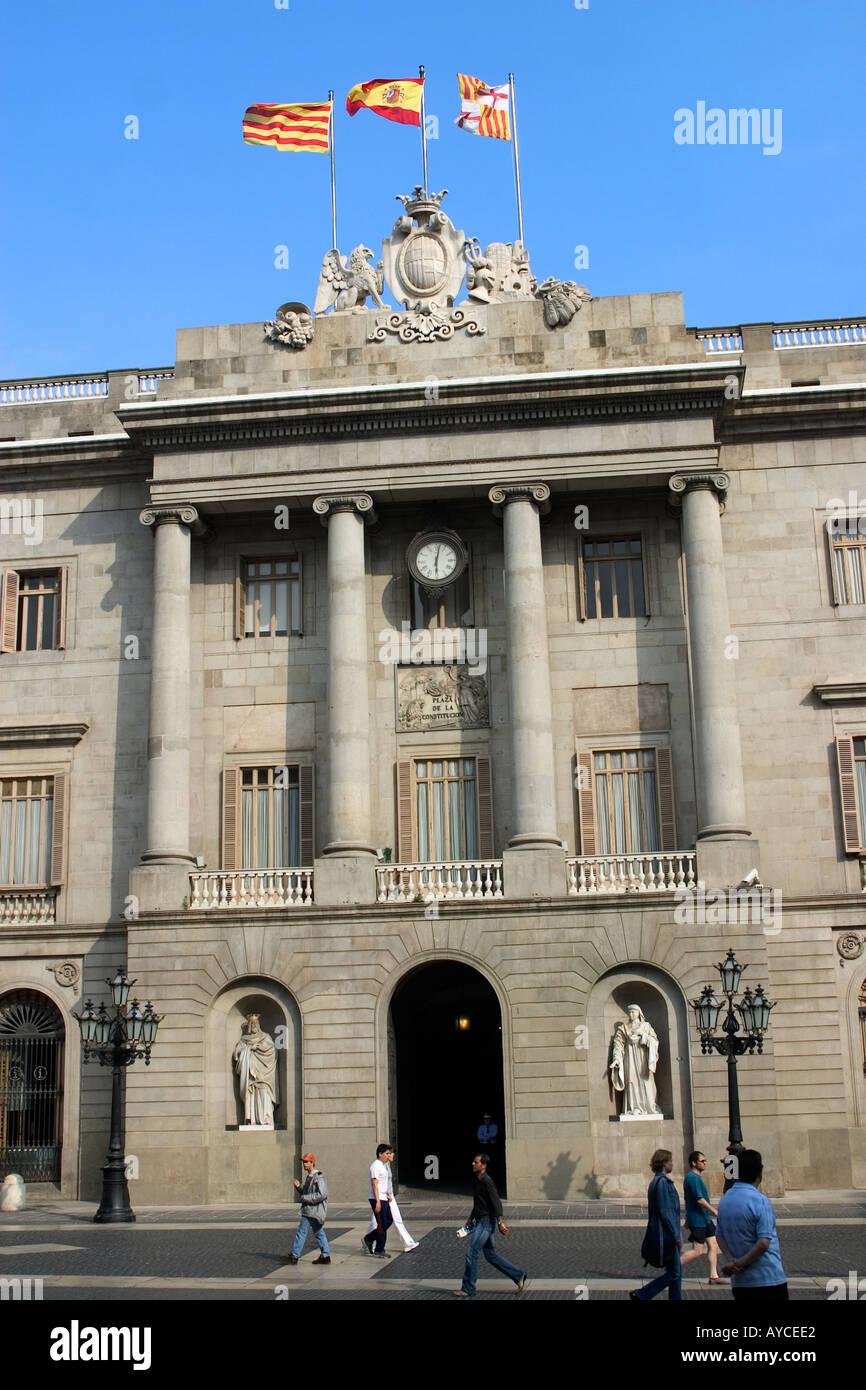 Ajuntament Rathaus Placa de Sant Jaume Barcelona Spanien Stockfoto