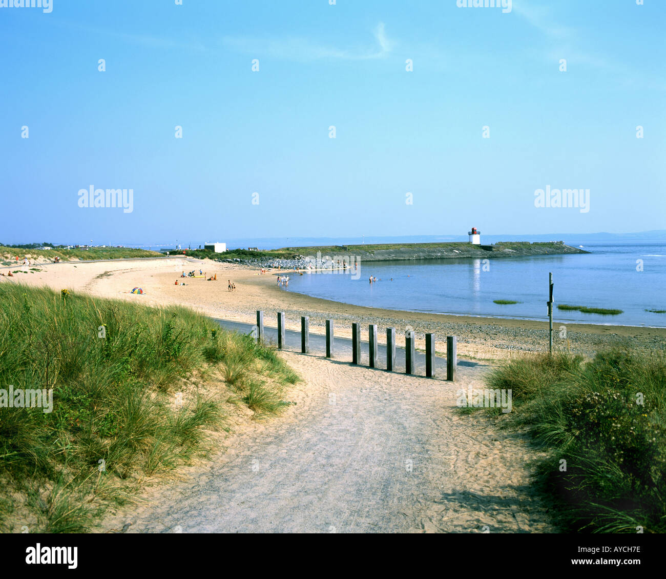 Strand am burry Port in der Nähe von Llanelli Carmarthenshire West wales Stockfoto