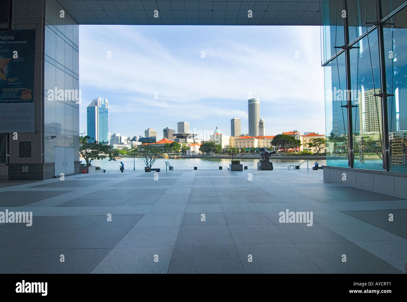 Geschäft Bezirk UOB Mitte Zentrum Plaza River Quay Singapur Asien freuen Raffles Landeplatz Stockfoto