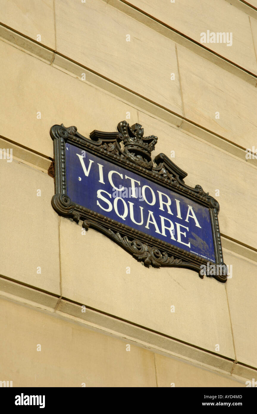 Victoria Square Straßenschild in Birmingham England UK Stockfoto