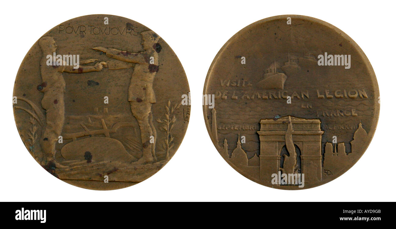 Ersten Weltkrieg American Legion-Medaille. Stockfoto