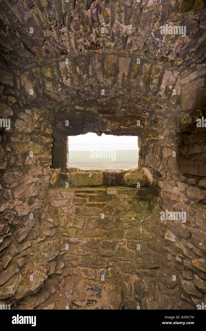 Weobley Castle Llanrhidian Marsh Gower Halbinsel Wales Schornstein Stockfoto