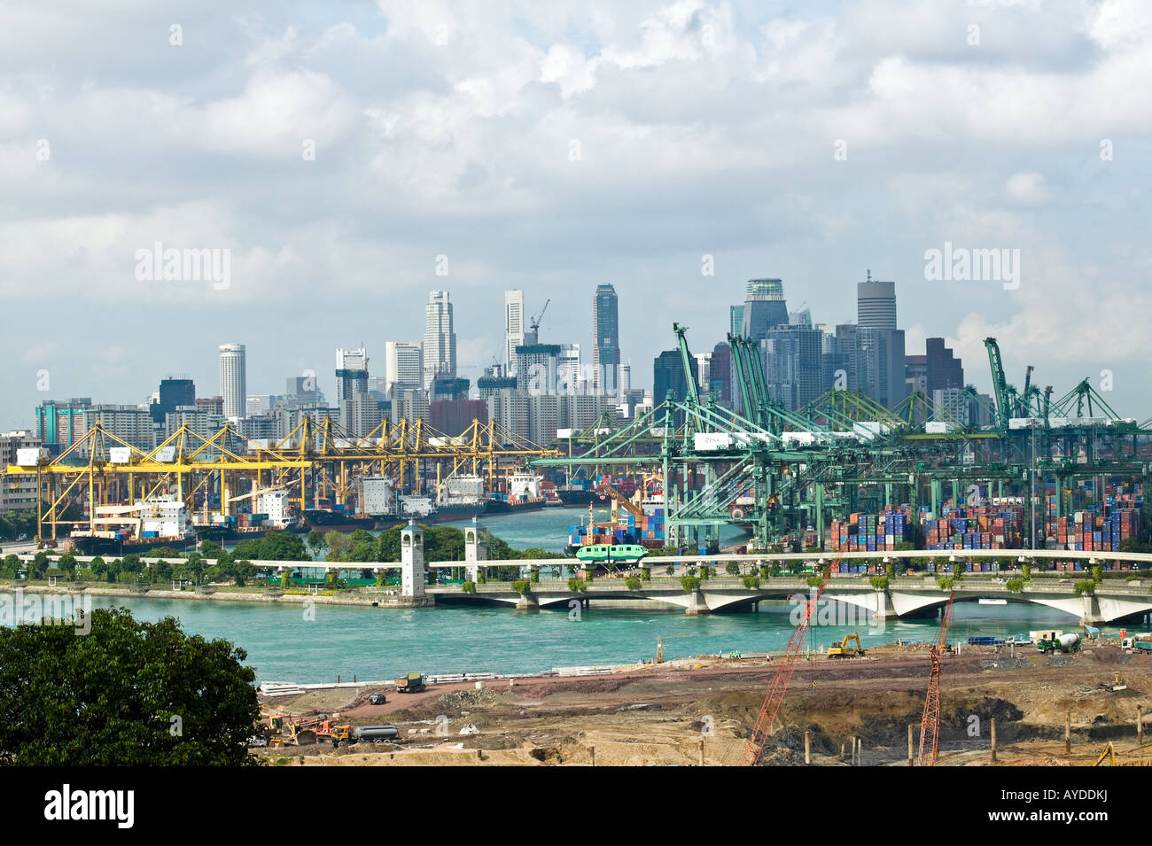 Singapur Stadt und Hafen Stockfoto