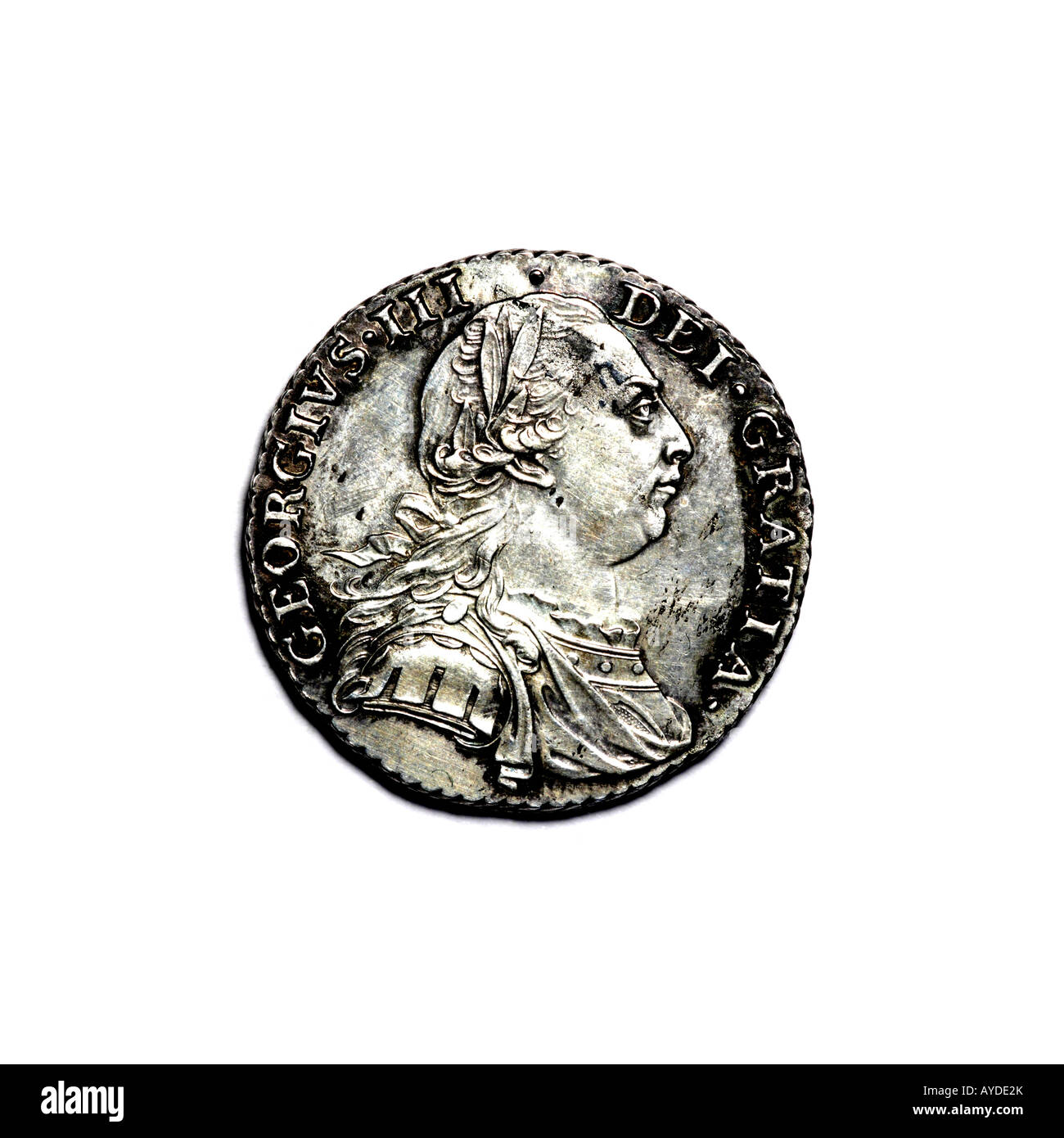 "GEORGE III SCHILLING VORDERSEITE" Stockfoto