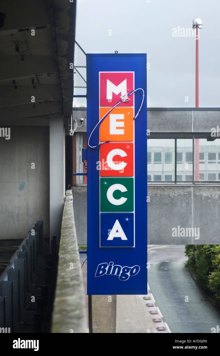 Mecca Bingo Zeichen, Harlow, Essex, UK Stockfoto