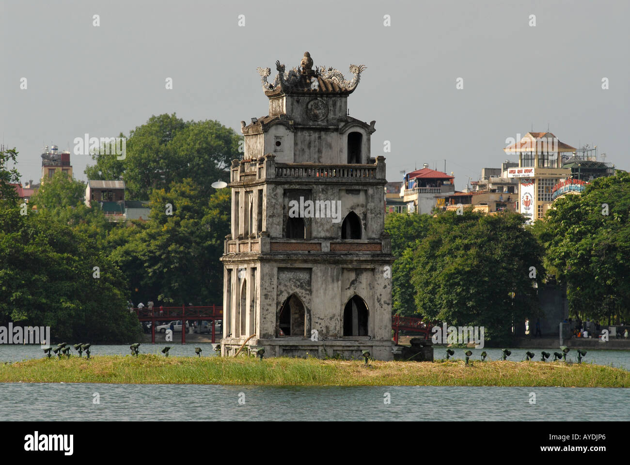 Hoan Kiem-See, Schildkröte Turm Stadt Hanoi Vietnam Stockfoto