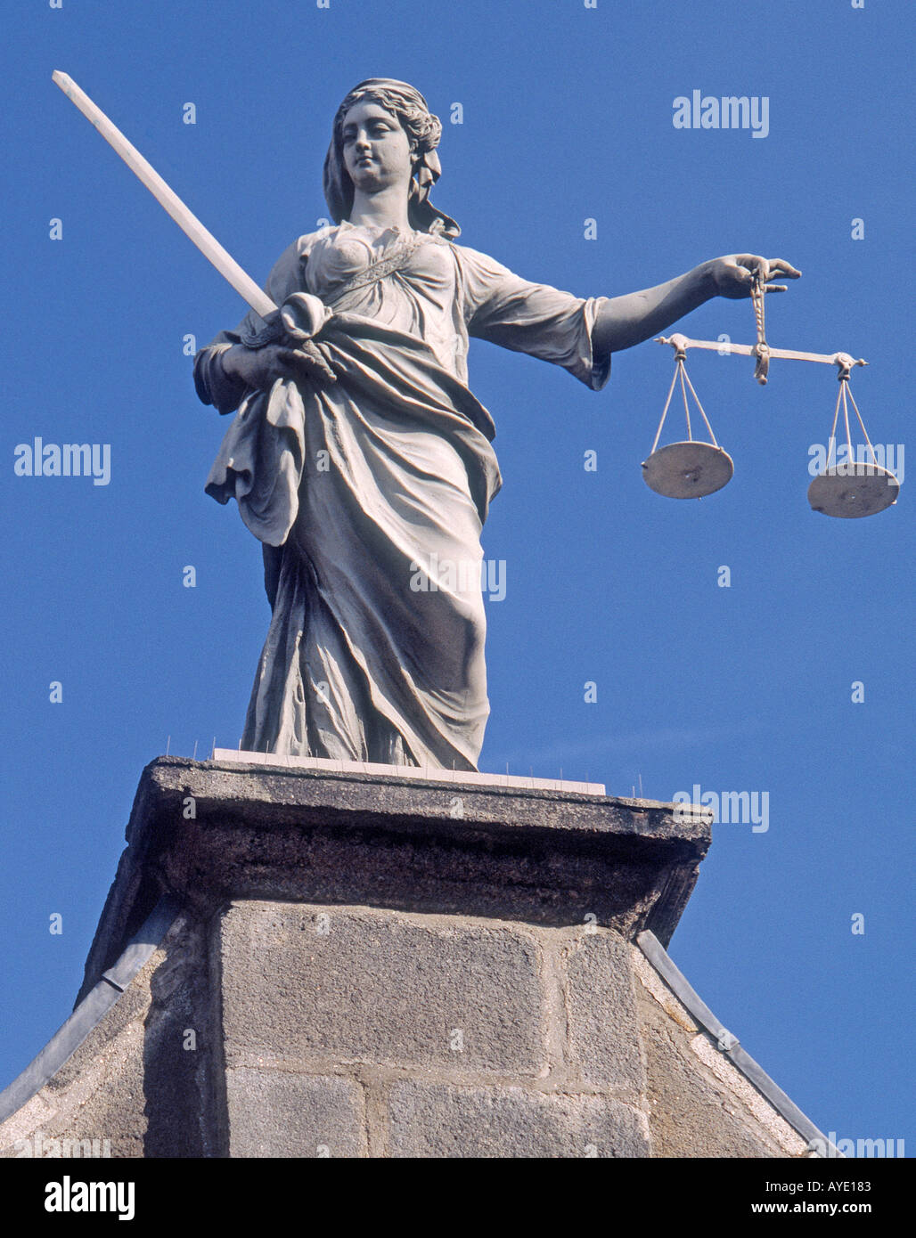 Dublin Irland Eire Figur der Gerechtigkeit über die Burg Stockfoto