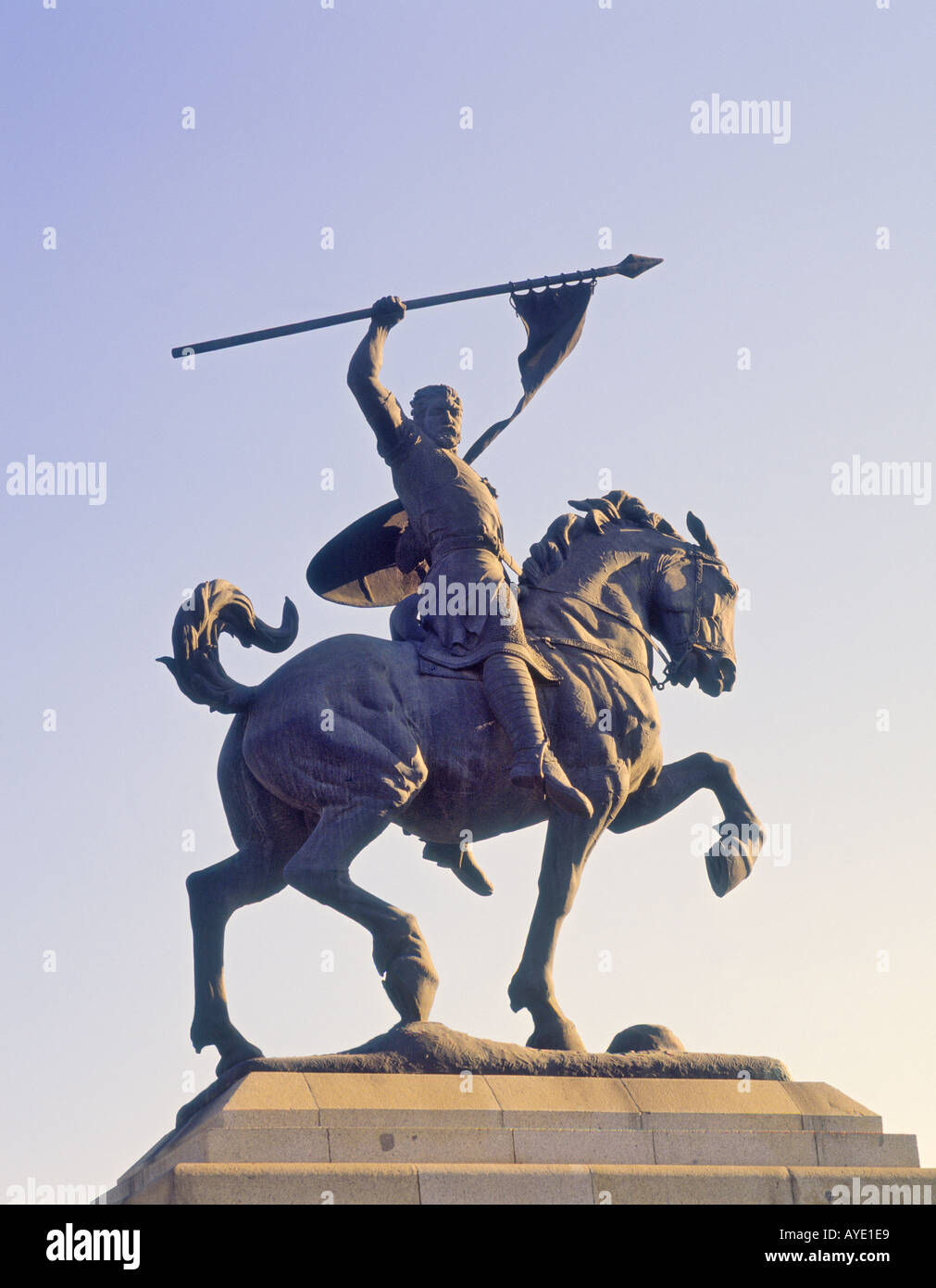 Sevilla, Spanien.  Denkmal für El Cid, Rodrigo Díaz de Vivar geboren ca. 1040 starb 1099 aka El Cid Campeador. Stockfoto