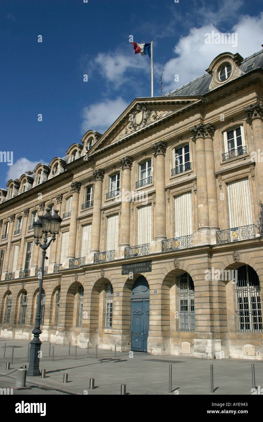 Justizministerium Gebäude in Place Vendome, Paris, Frankreich Stockfoto