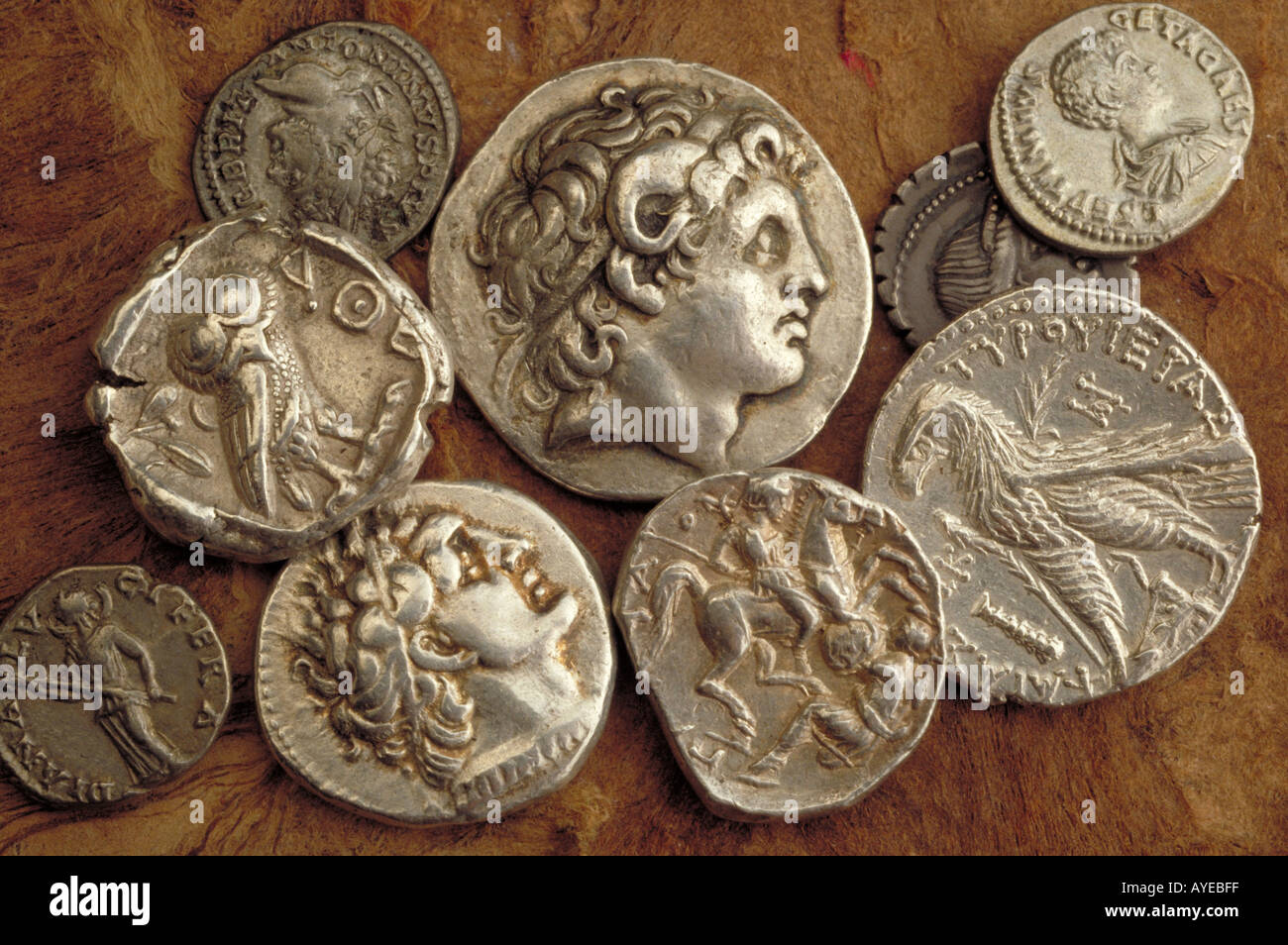 Antike römische Münzen Stockfotografie - Alamy