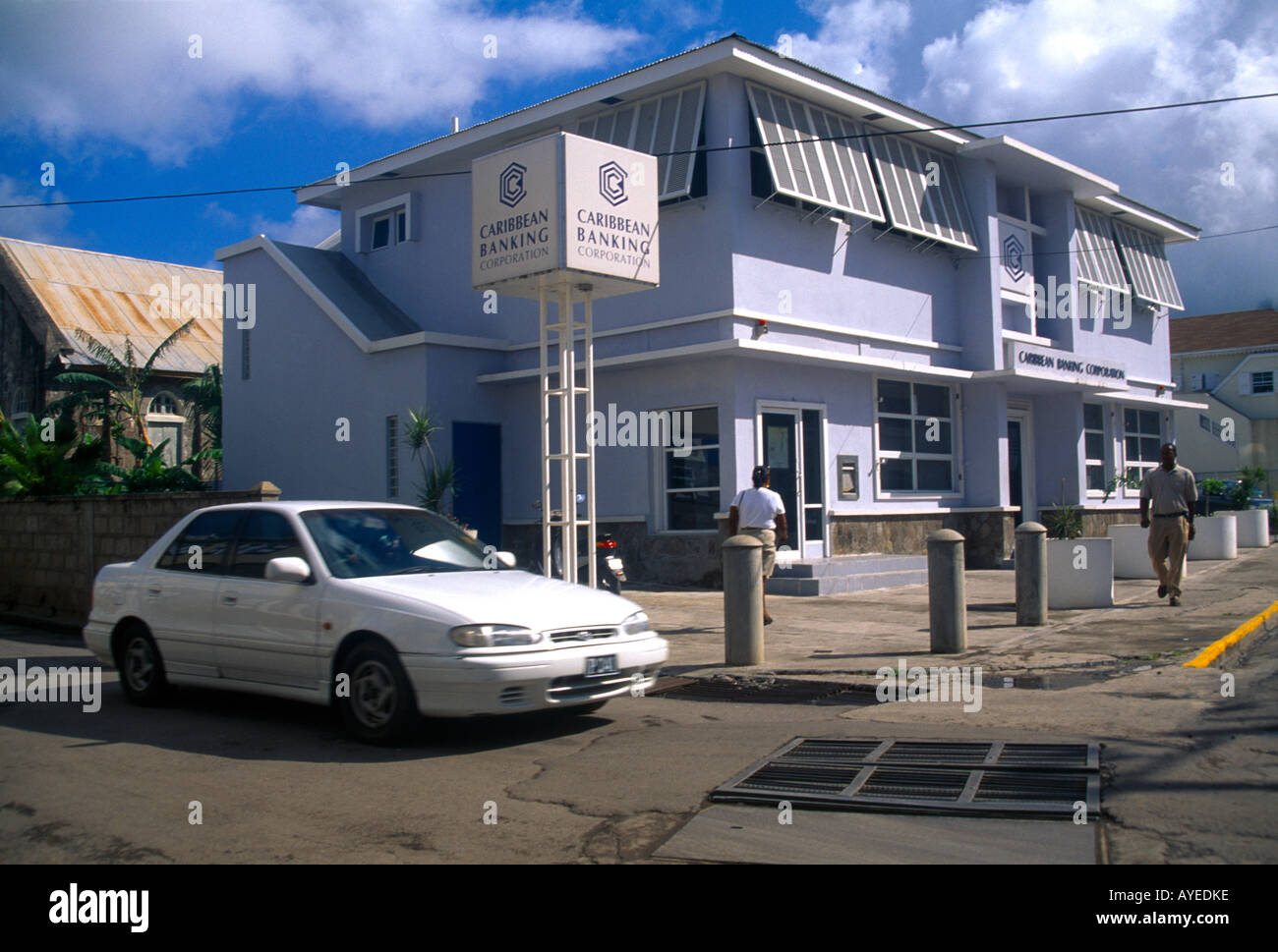 Charlestown Nevis St. Kitts Caribbean Banking Stockfoto