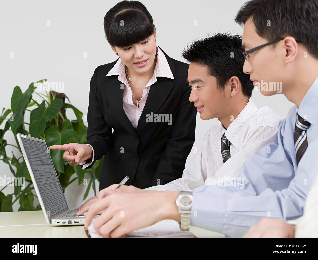 Geschäftsfrau, Vortrag Stockfoto