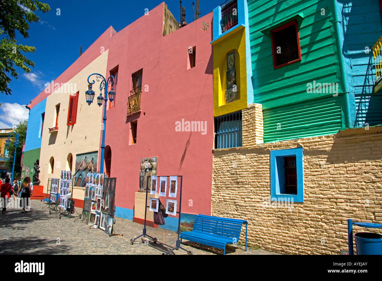 Bunte Gebäude im Barrio La Boca in Buenos Aires Argentinien Stockfoto