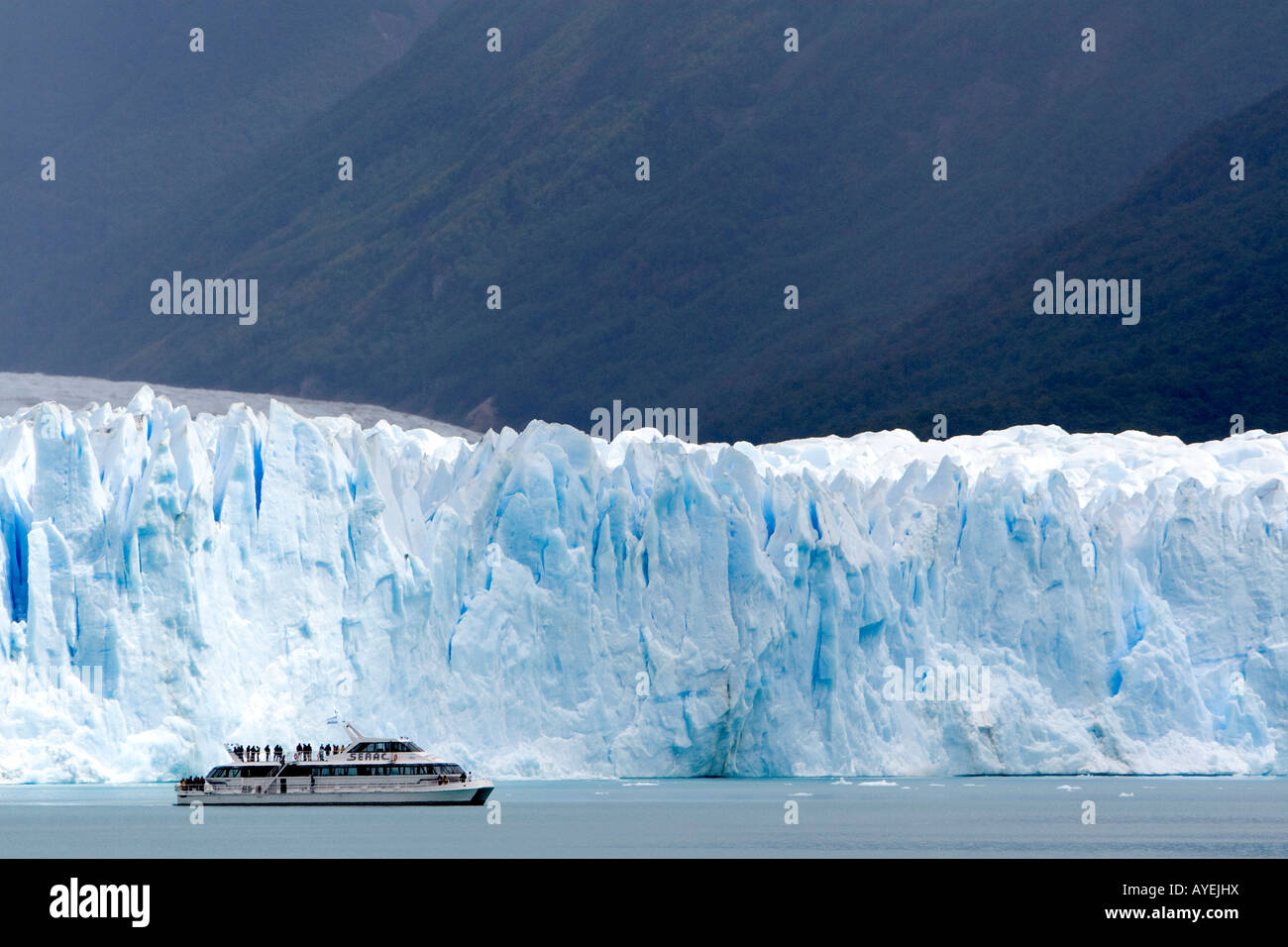 Perito Moreno Gletscher befindet sich im Nationalpark Los Glaciares im Südwesten der Provinz Santa Cruz Patagonien Argentinien Stockfoto