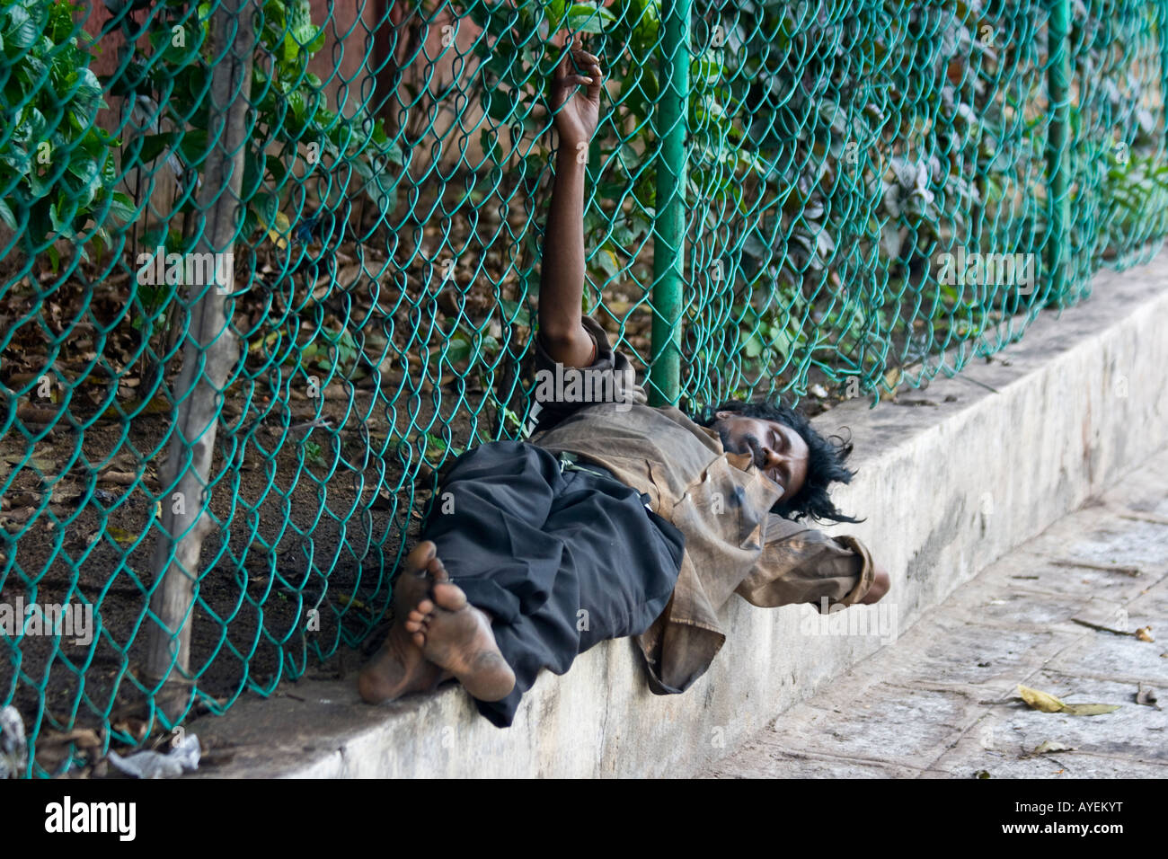 Obdachloser in Chennai in Südindien Stockfoto
