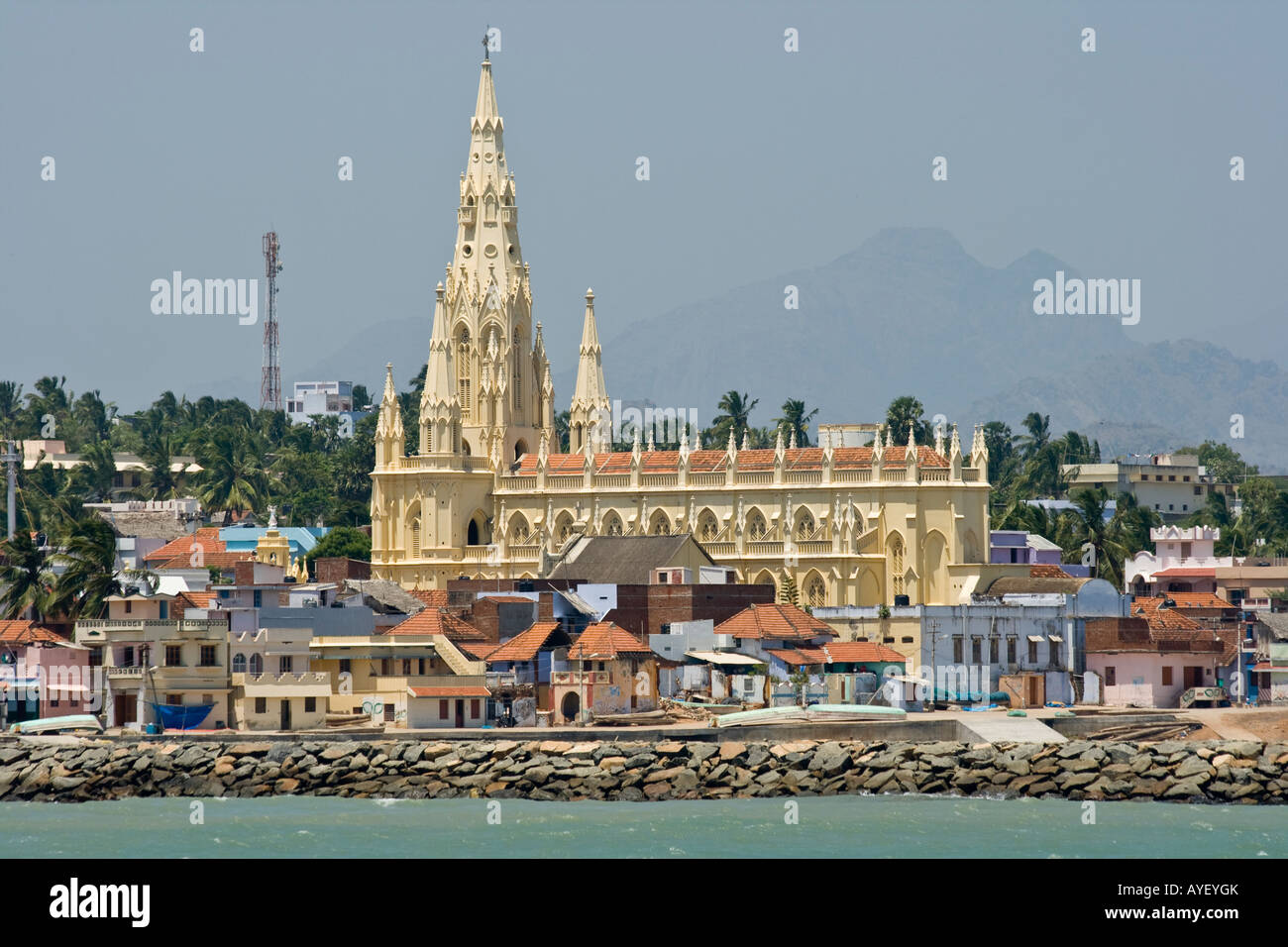 Christian Church an der Küste in Kanyakumari Südindien Stockfoto