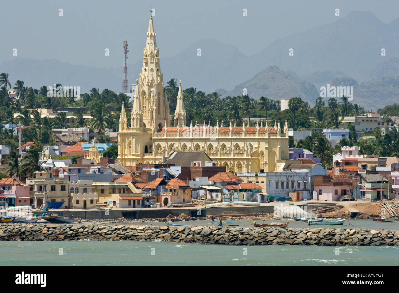 Christian Church an der Küste in Kanyakumari Südindien Stockfoto