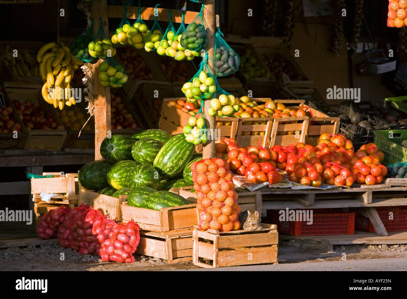 Am Straßenrand Früchte stehen in der Nähe von Valparaiso Chile Stockfoto