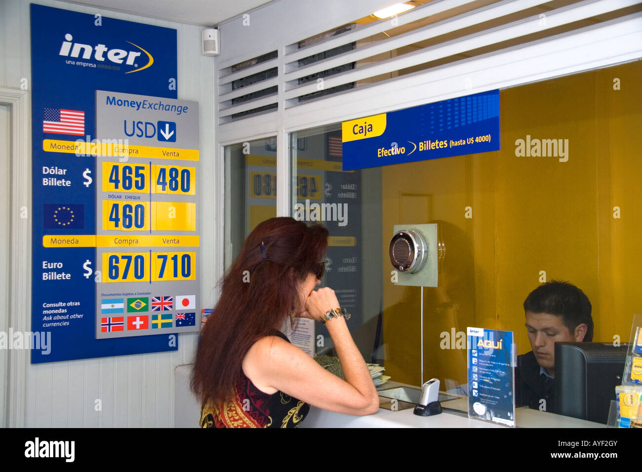 Austausch der Geldspeicher in Valparaiso Chile Stockfoto