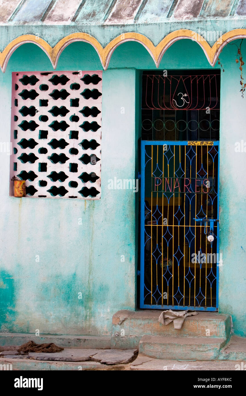 Südindischen Dorf Haus Exterieur. Andhra Pradesh, Indien Stockfoto