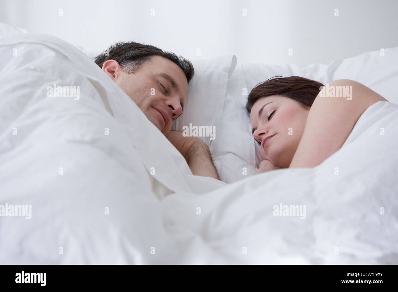Paar im Bett Stockfoto