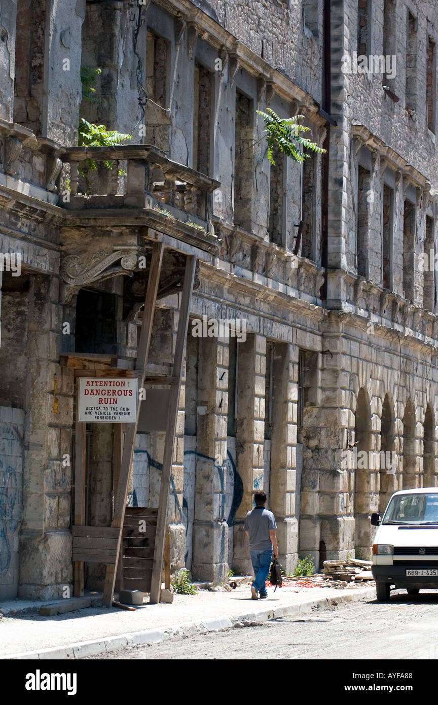 Kriegsschäden in Mostar Stockfoto