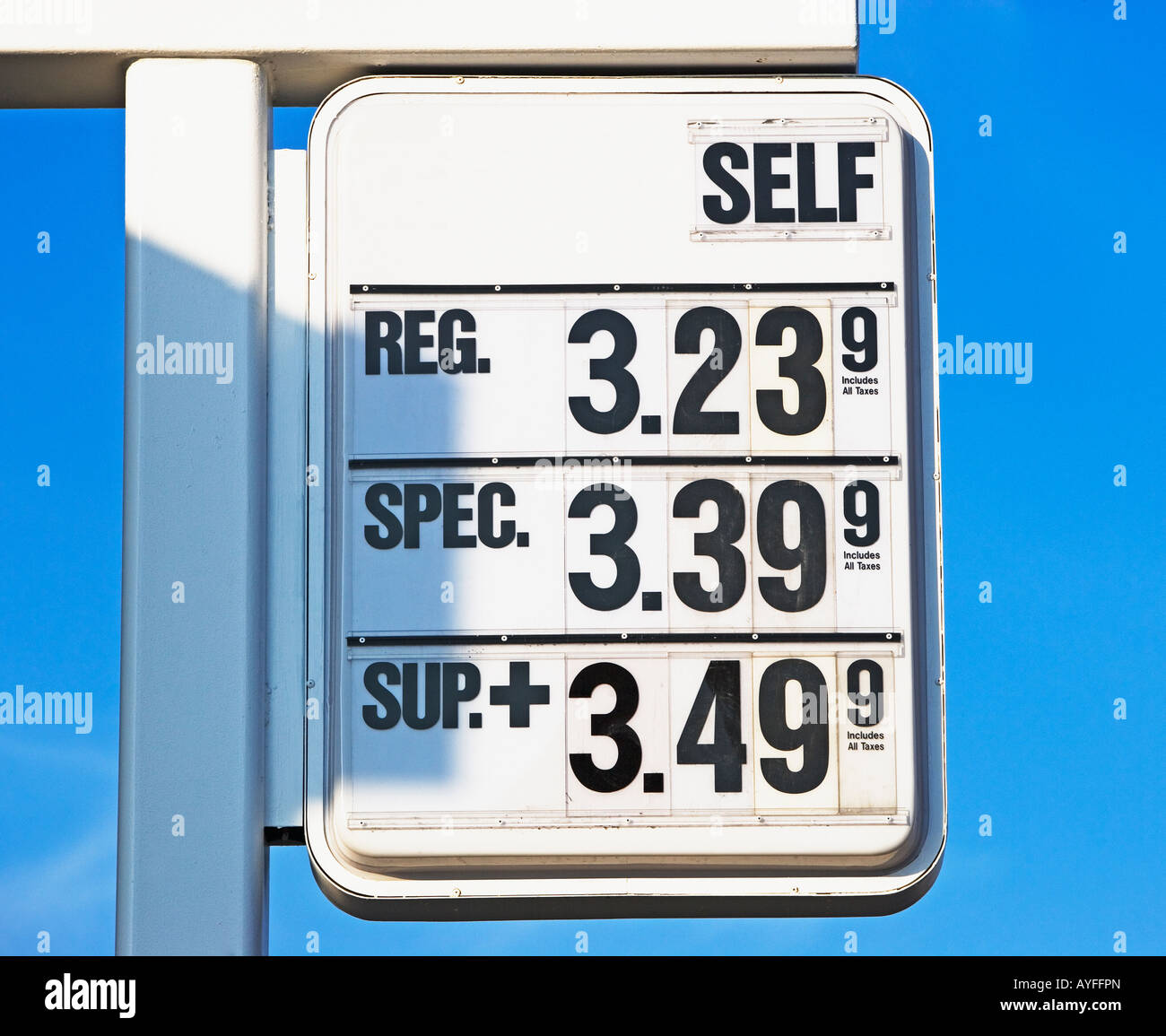 Benzin-Preise Stockfoto