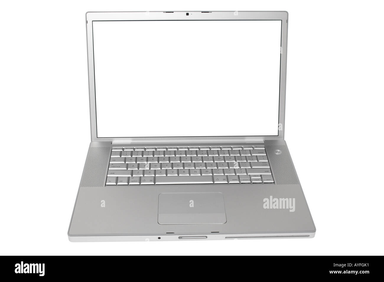 Notebook-Computer mit leerer Bildschirm Stockfoto