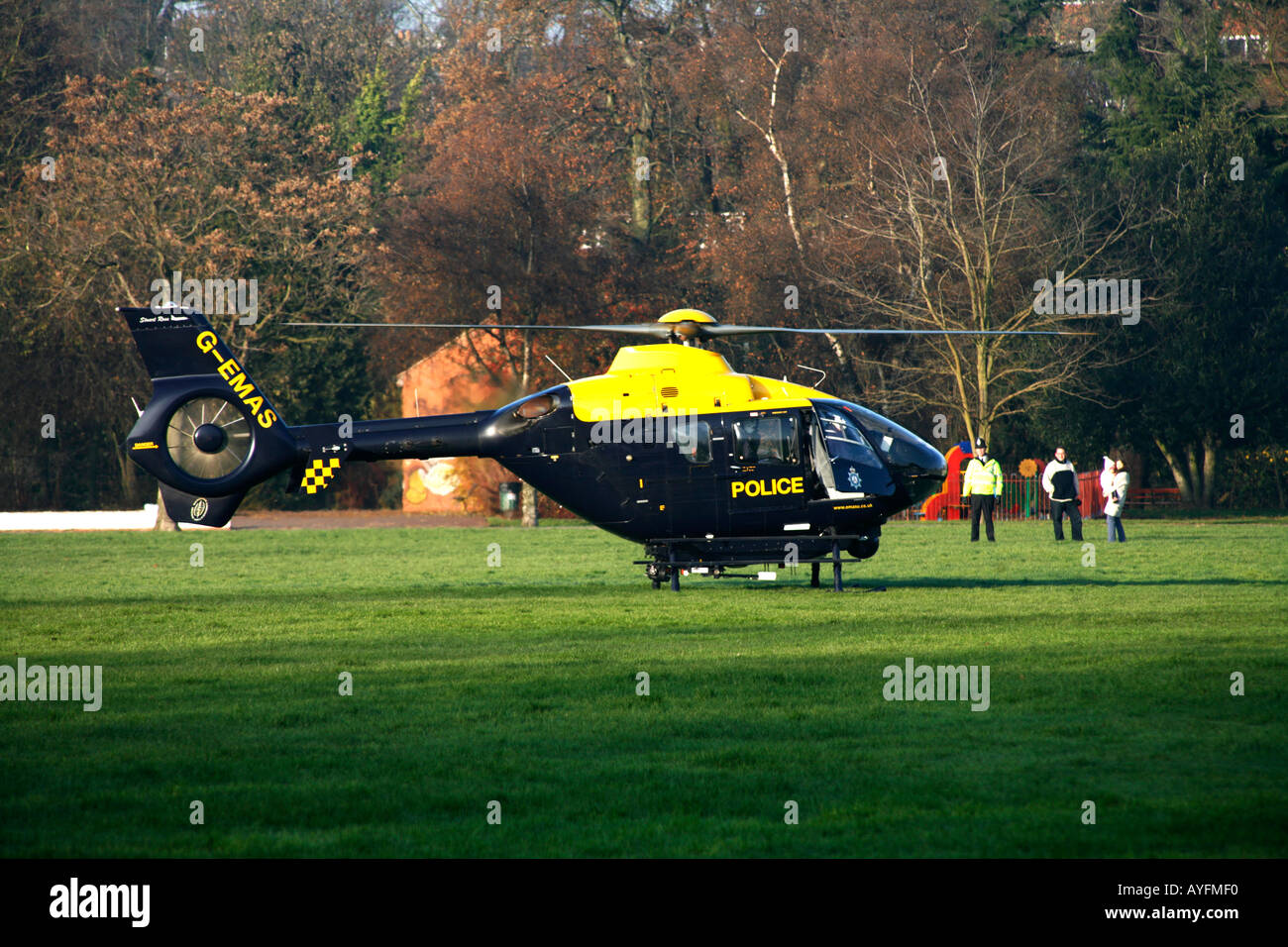 East Midlands Air Support Unit Hubschrauber in Betrieb Stockfoto