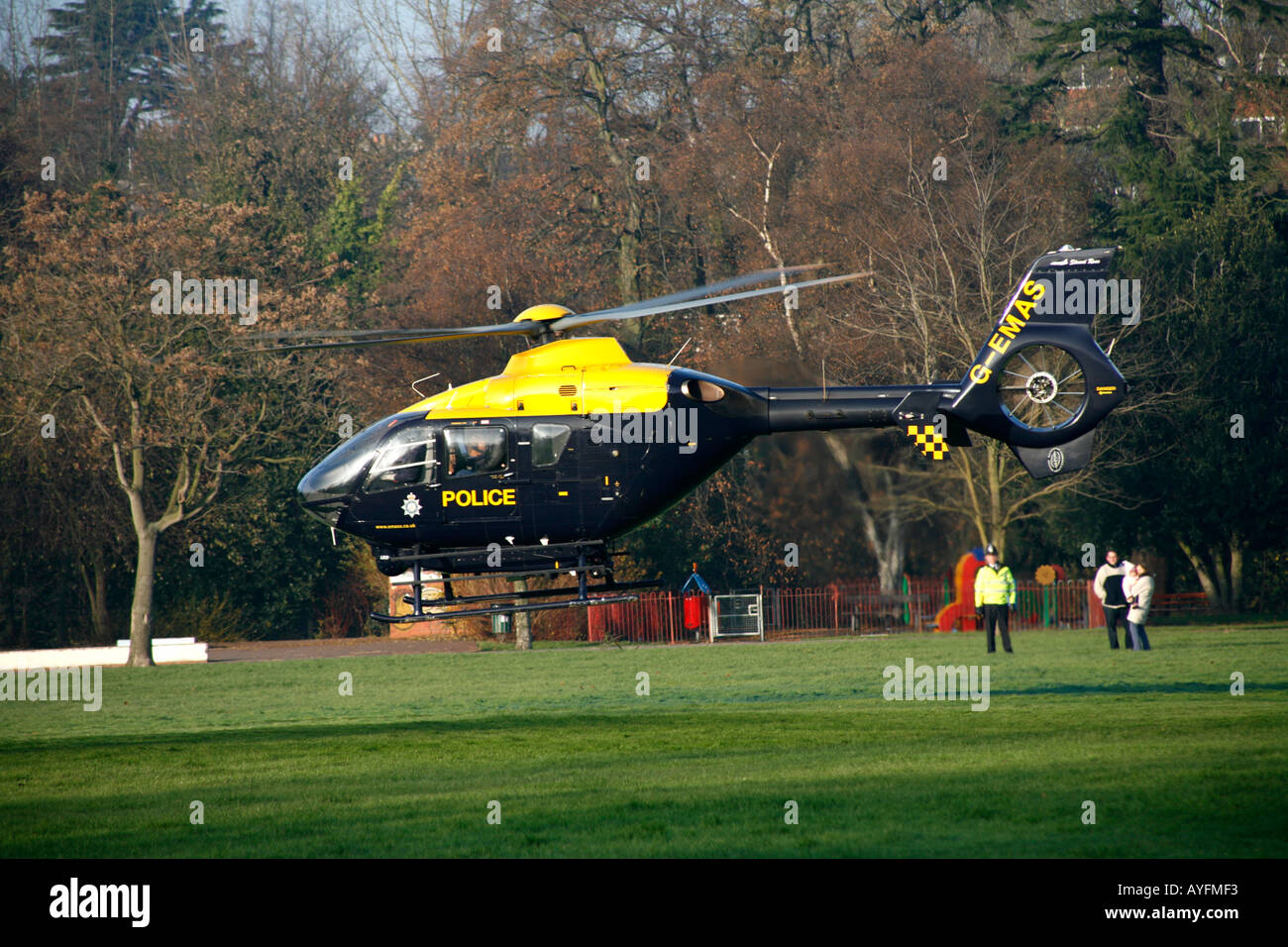 East Midlands Air Support Unit Hubschrauber in Betrieb Stockfoto