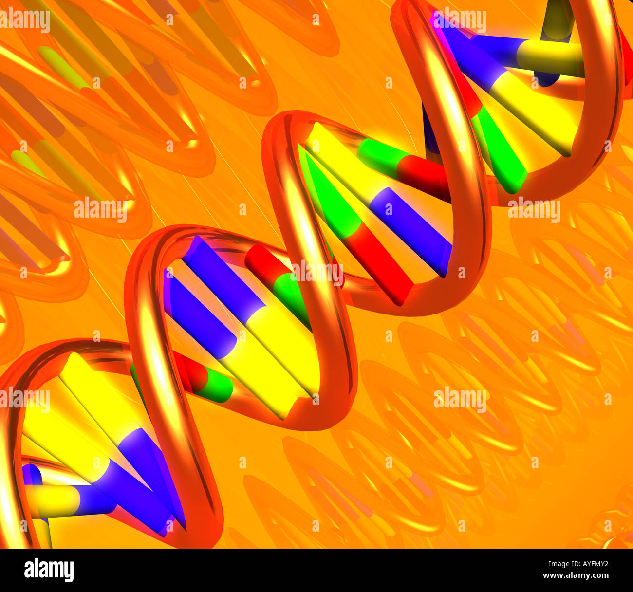 DNA-Doppelhelix Spirale wissenschaftliche 3D illustration Stockfoto