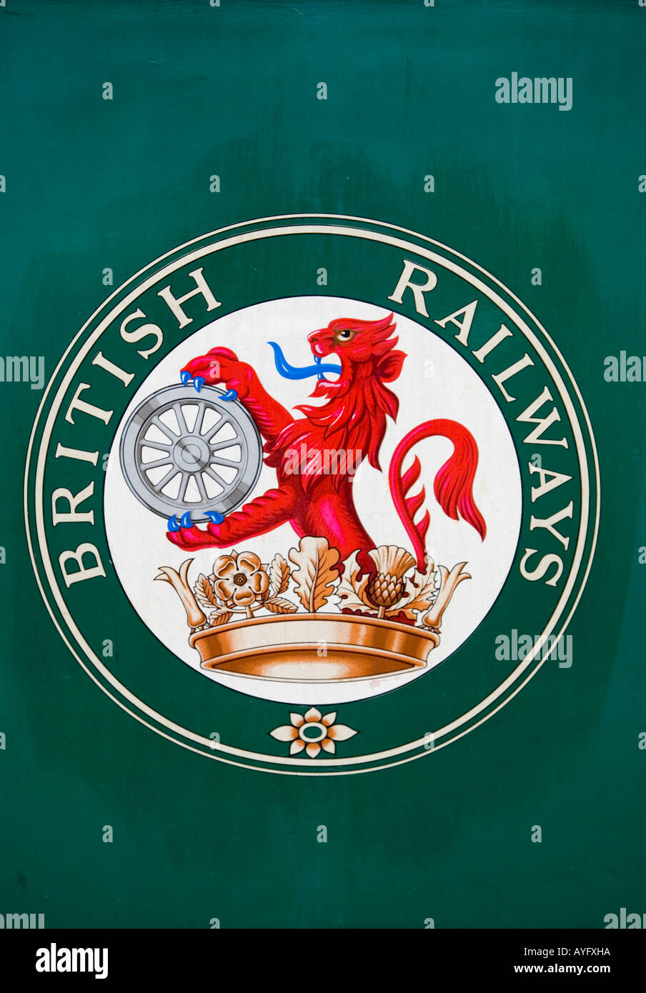 Britische Eisenbahnen Löwe und Rad-logo Stockfoto