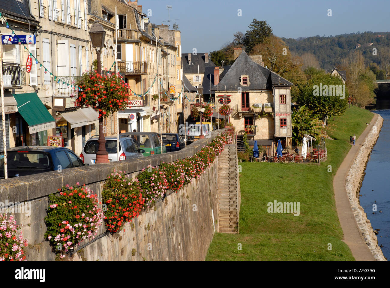 Montignac Lascaux und Vézère Fluss Dordogne Perigord Frankreich Stockfoto